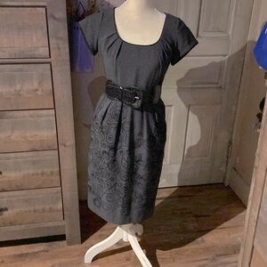 Signature by Robbie Bee Shirt Sleeve Roses Dress